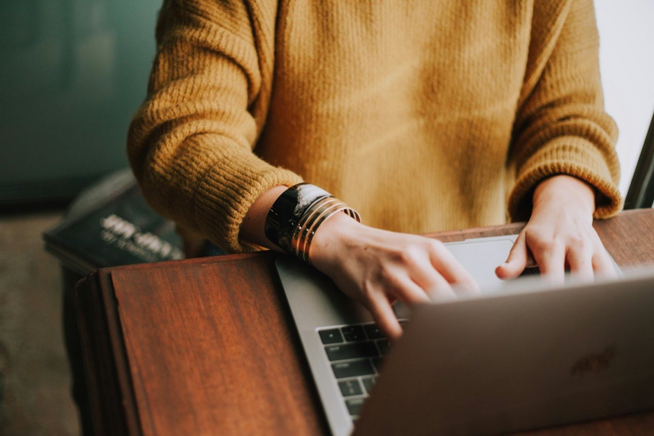 A laptop on a desk